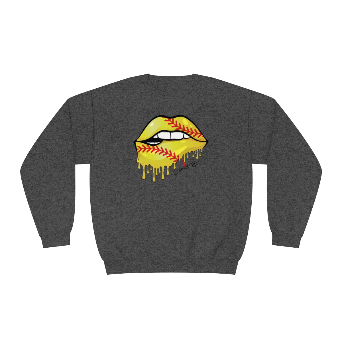 Softball Lips Softball Mom Sweatshirt | Softball tees | Women's softball Shirt | Cute softball shirts | Dripping Lips | Team gifts