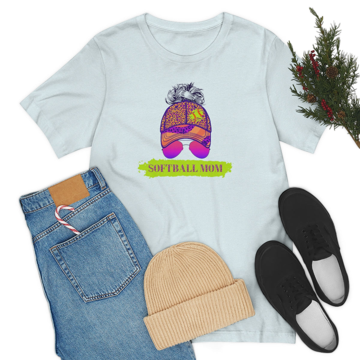 Color Pop Softball Mom Shirt | Softball tees | Women's softball Shirt | Cute softball shirts | Baseball Hat and Sunglasses | Team gifts