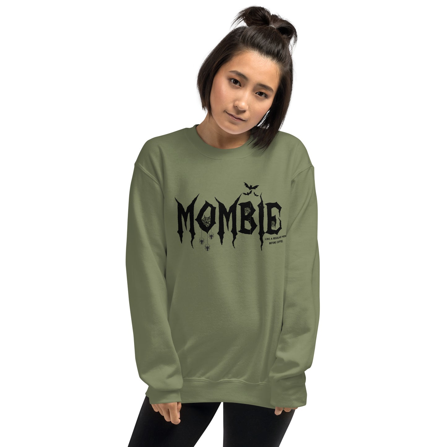 Mombie Halloween Sweatshirt, Mombie Like a regular mom before Coffee, Funny Halloween Sweatshirt