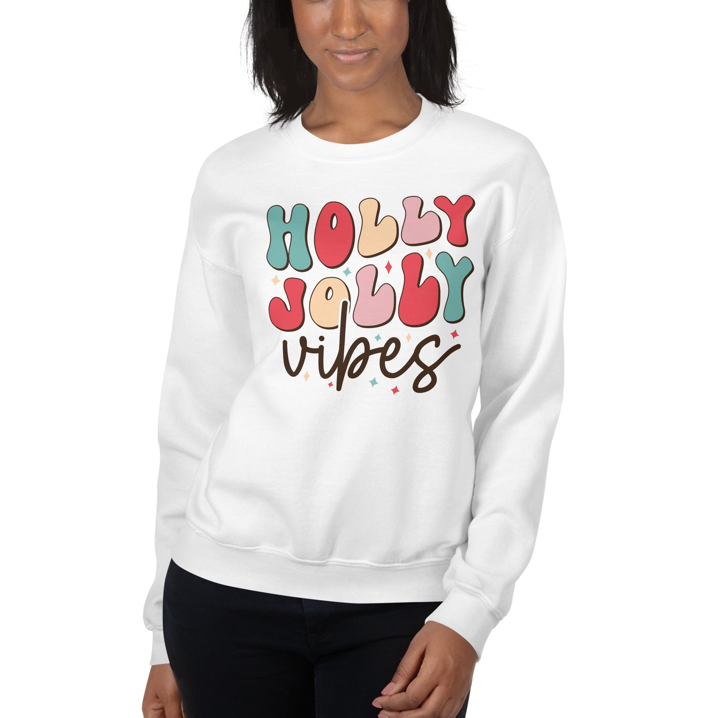 Holly Jolly Vibes Christmas Sweatshirt, Christmas shirt, Holiday Shirt, Cute Christmas Sweatshirt