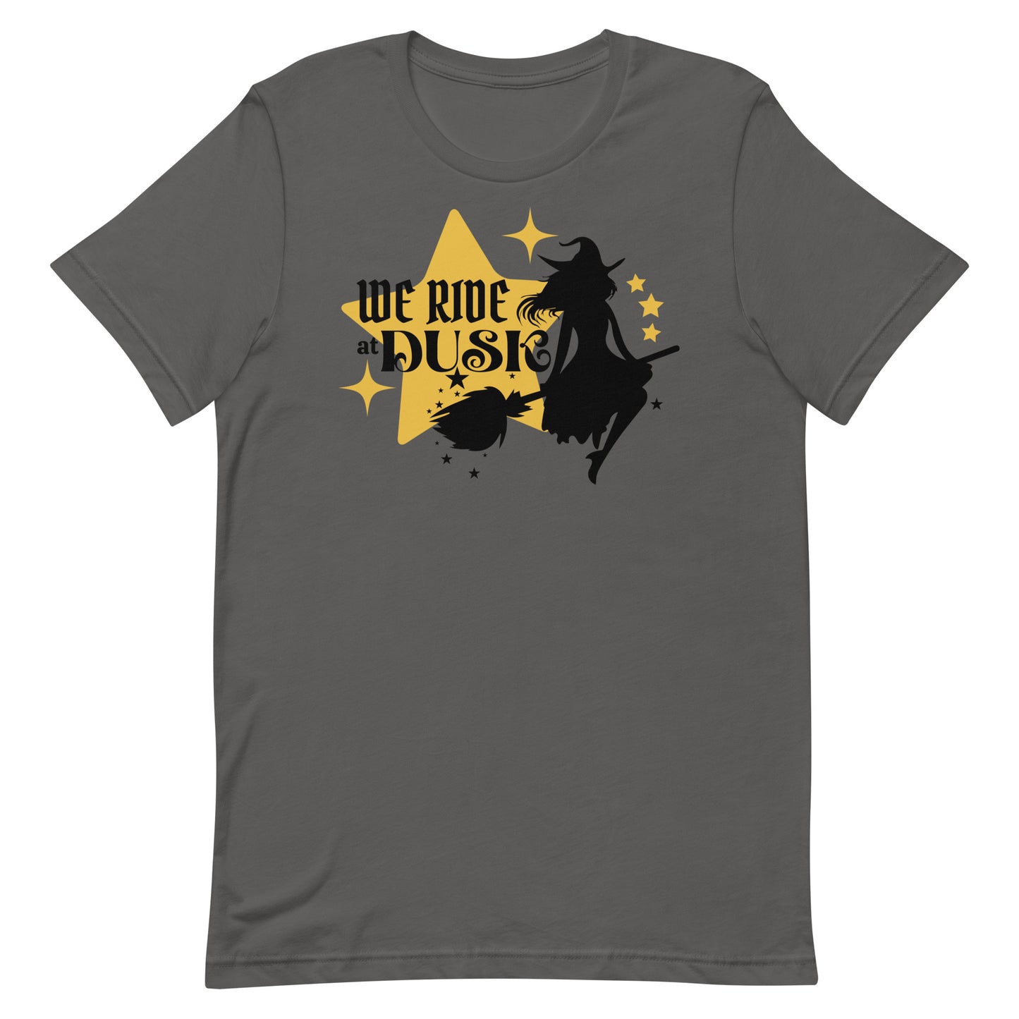 We ride at dusk Halloween shirt, witch Halloween t-shirt, witch and broom t-shirt