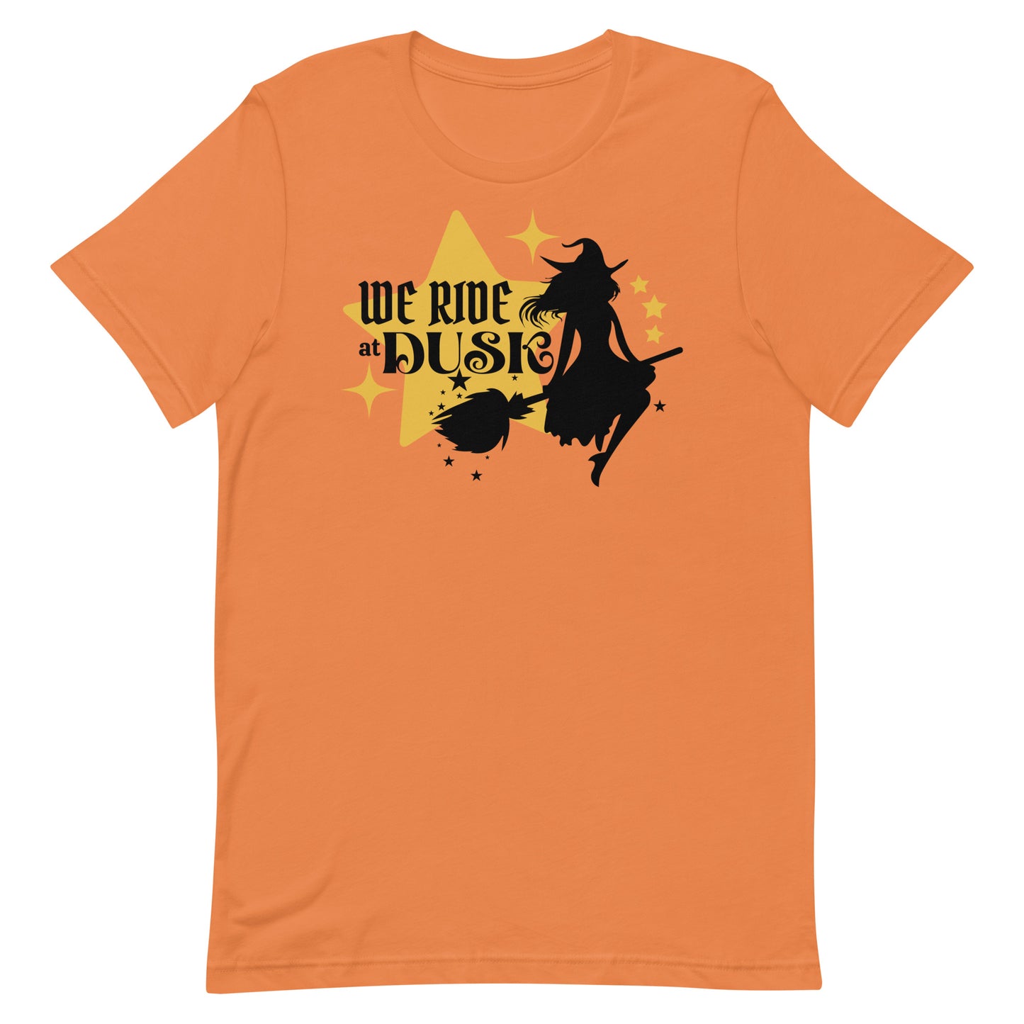 We ride at dusk Halloween shirt, witch Halloween t-shirt, witch and broom t-shirt