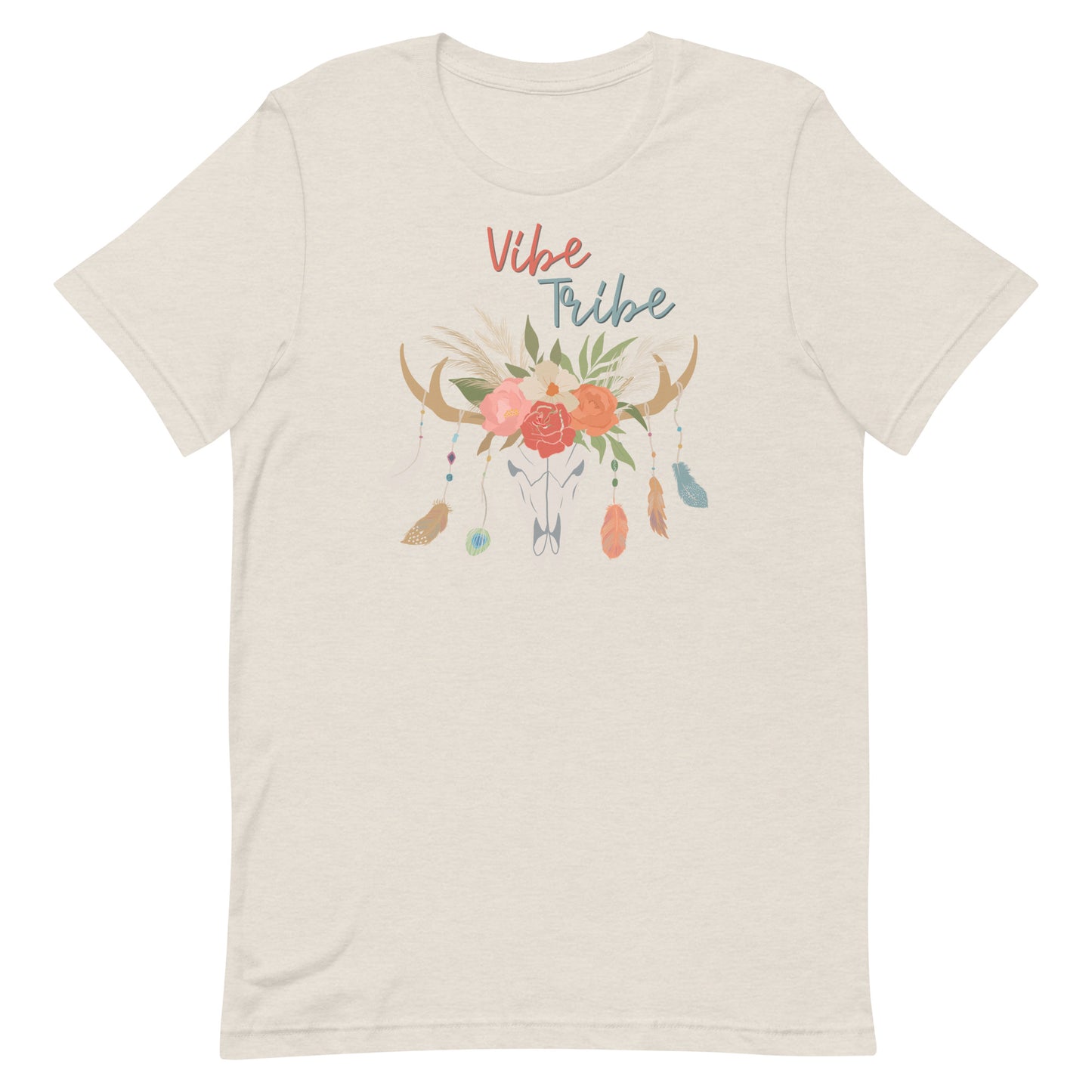 Your Vibe Attracts Your Tribe Boho tshirt, Boho flowers, Boho Steer, Boho Feathers