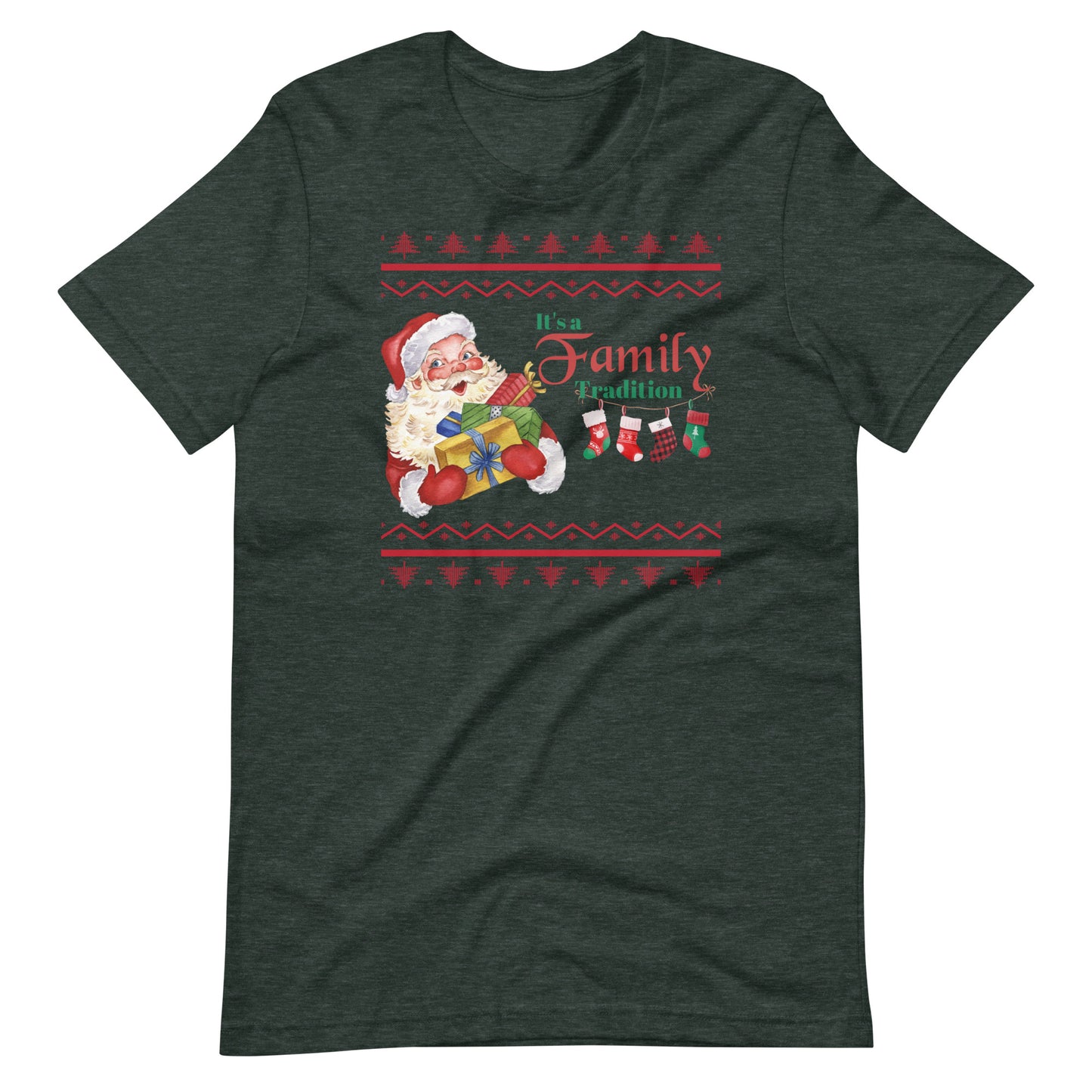 It's a Family Tradition Santa Christmas Shirt, Christmas tee, Old fashioned Santa, Retro Santa Claus Design