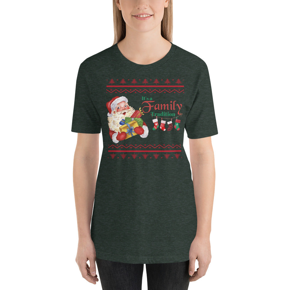 It's a Family Tradition Santa Christmas Shirt, Christmas tee, Old fashioned Santa, Retro Santa Claus Design